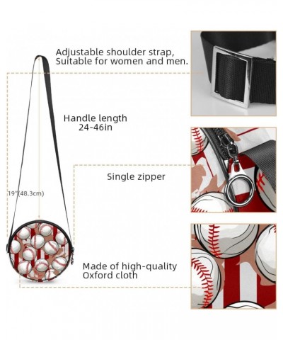 Crossbody Bags for Women,Crossbody Bag Men,Small Sling Bag,Baseball Red Stripes,Crossbody Purse $10.08 Crossbody Bags