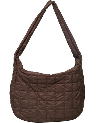 Women Quilted Shoulr Bag Lar ity Puffer Shop Bags Msenr Bag Pure Litweit Nylon s Tote Bag Coffee $8.86 Totes