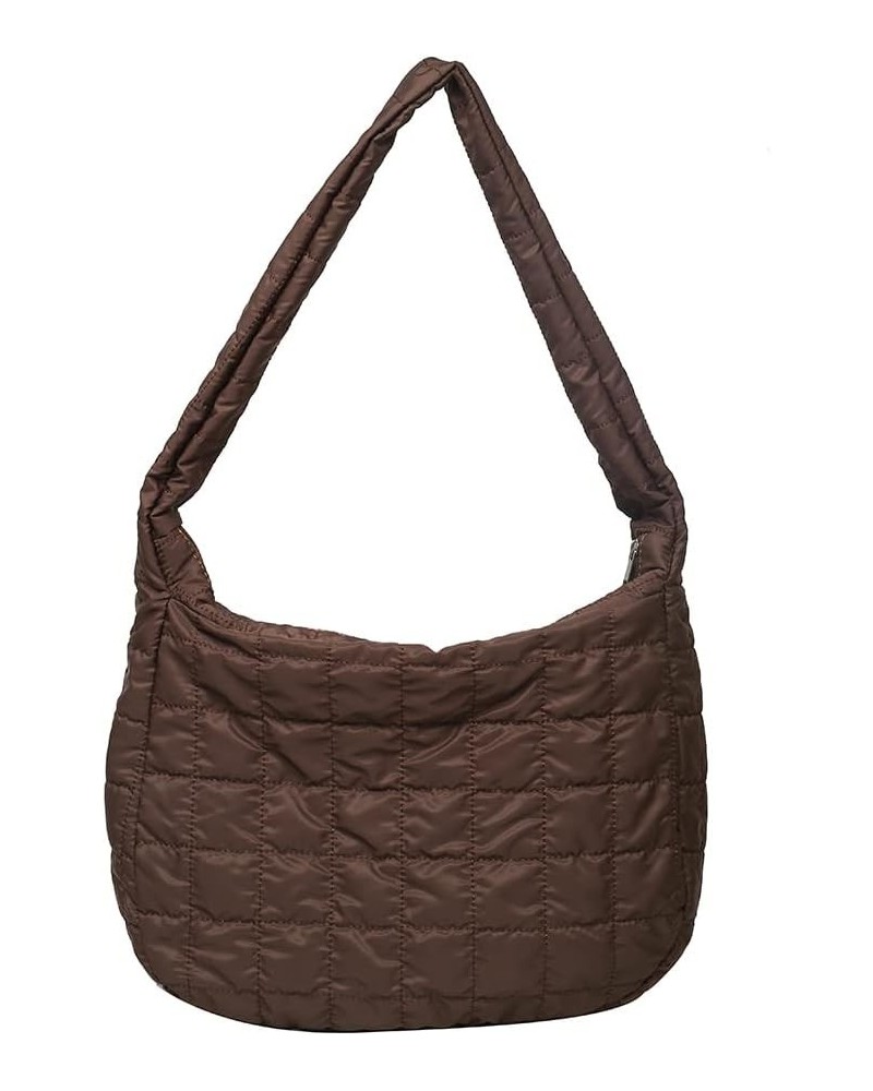 Women Quilted Shoulr Bag Lar ity Puffer Shop Bags Msenr Bag Pure Litweit Nylon s Tote Bag Coffee $8.86 Totes