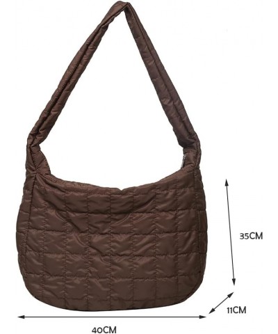 Women Quilted Shoulr Bag Lar ity Puffer Shop Bags Msenr Bag Pure Litweit Nylon s Tote Bag Coffee $8.86 Totes