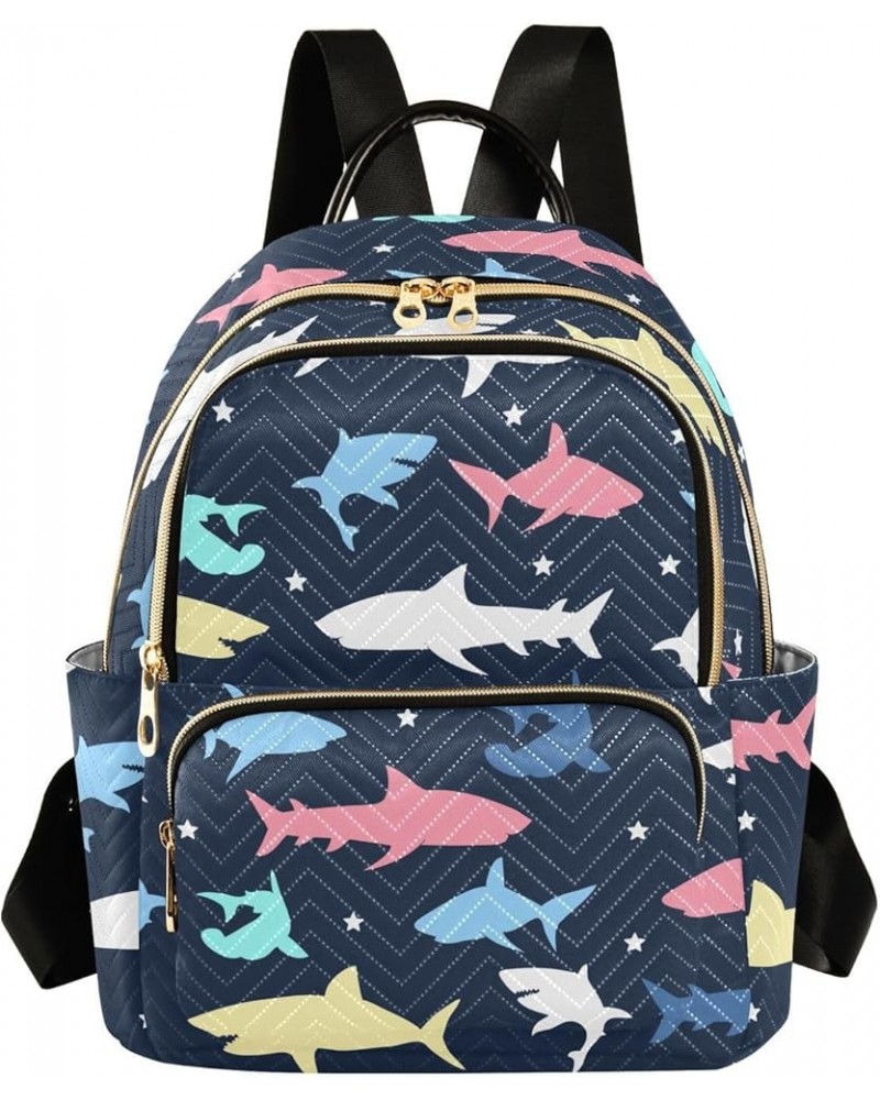 Shark Backpack Purse for Women Small Mini Women's Fashion Backpack with Zipper Weekend Bag,M Medium $14.70 Backpacks