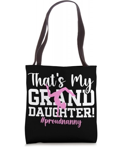 Proud Nanny Of A Gymnast Nanny Grandma Gymnastics Nanny Tote Bag $15.65 Totes