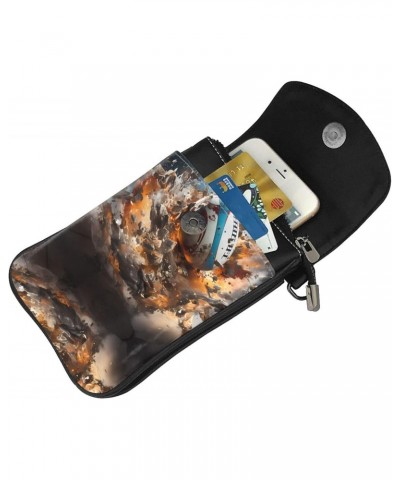 women leather Cell Phone Purse Rugby on Fire pattern Soft, durable and waterproof PU leather Convenient for daily use and tra...