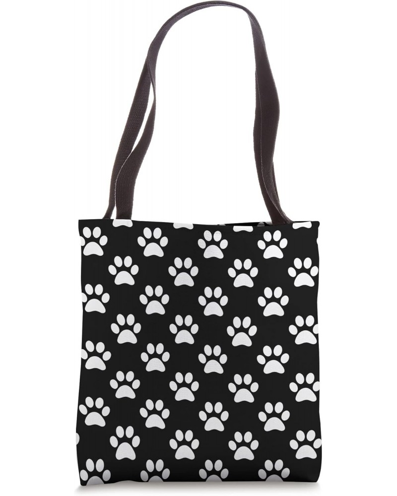 Paw Print Pattern Art Tote Bag Dog Grip For Dog Items Tote Bag $11.70 Totes