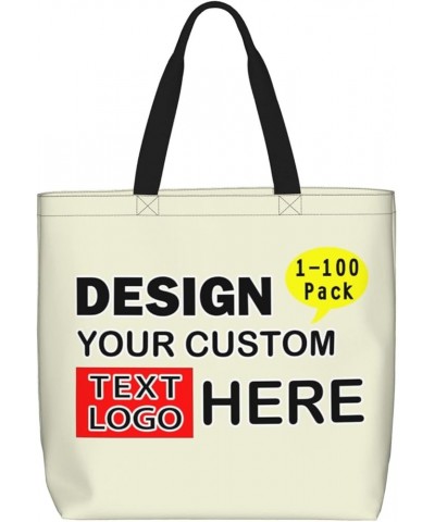 Custom Bag Custom Tote Bag Personalized Tote Bags For Women Design Your Own Bag Customized Gifts Personalized Bag Beige $10.9...