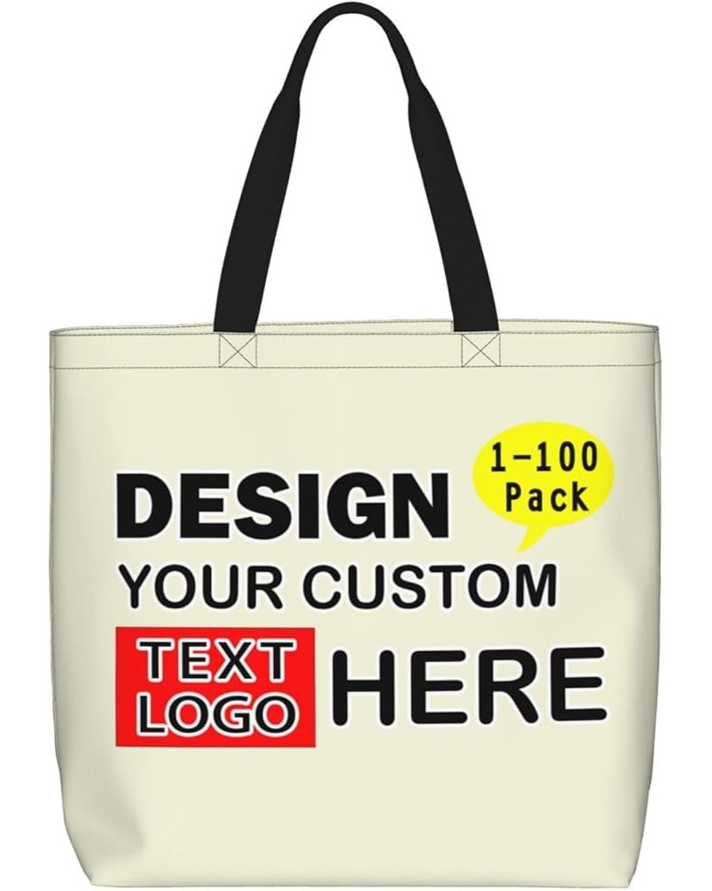 Custom Bag Custom Tote Bag Personalized Tote Bags For Women Design Your Own Bag Customized Gifts Personalized Bag Beige $10.9...