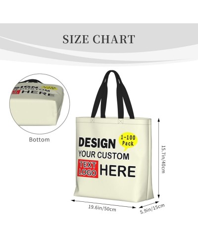 Custom Bag Custom Tote Bag Personalized Tote Bags For Women Design Your Own Bag Customized Gifts Personalized Bag Beige $10.9...