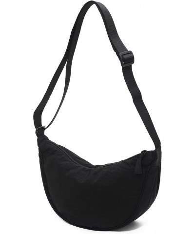 Nylon Crescent Bag Crossbody Bag for Women Men Everyday Sling Bag Small Hobo Shoulder Bag with Adjustable Strap Black $11.79 ...