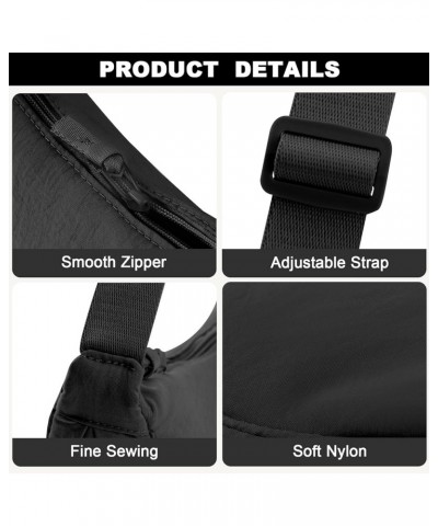 Nylon Crescent Bag Crossbody Bag for Women Men Everyday Sling Bag Small Hobo Shoulder Bag with Adjustable Strap Black $11.79 ...