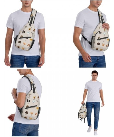 Mqgmz White Trees Camo Print Shoulder Bag Crossbody Backpack, Casual Daypack, Sling Bag, Chest Bag, Travel Bag Dog Breed $13....