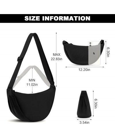 Nylon Crescent Bag Crossbody Bag for Women Men Everyday Sling Bag Small Hobo Shoulder Bag with Adjustable Strap Black $11.79 ...