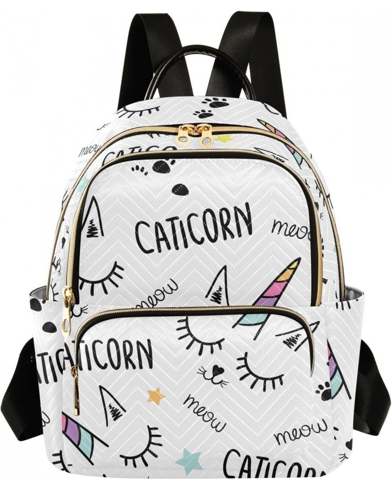 Cat Unicorn Fashion Backpack Purse for Women Multipurpose Casual Daypack with Multi Pockets & Secured Zipper Stylish Backpack...