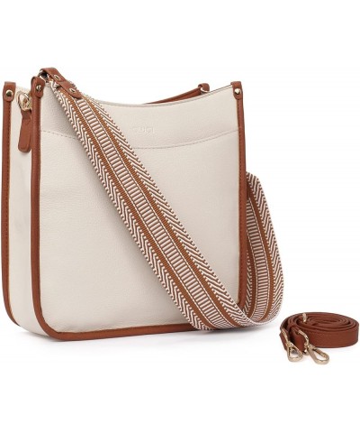 Crossbody Bags For Women Trendy Vegan Leather Purses For Women Shoulder Bag with Two Strap B4-beige With Brown $15.89 Shoulde...