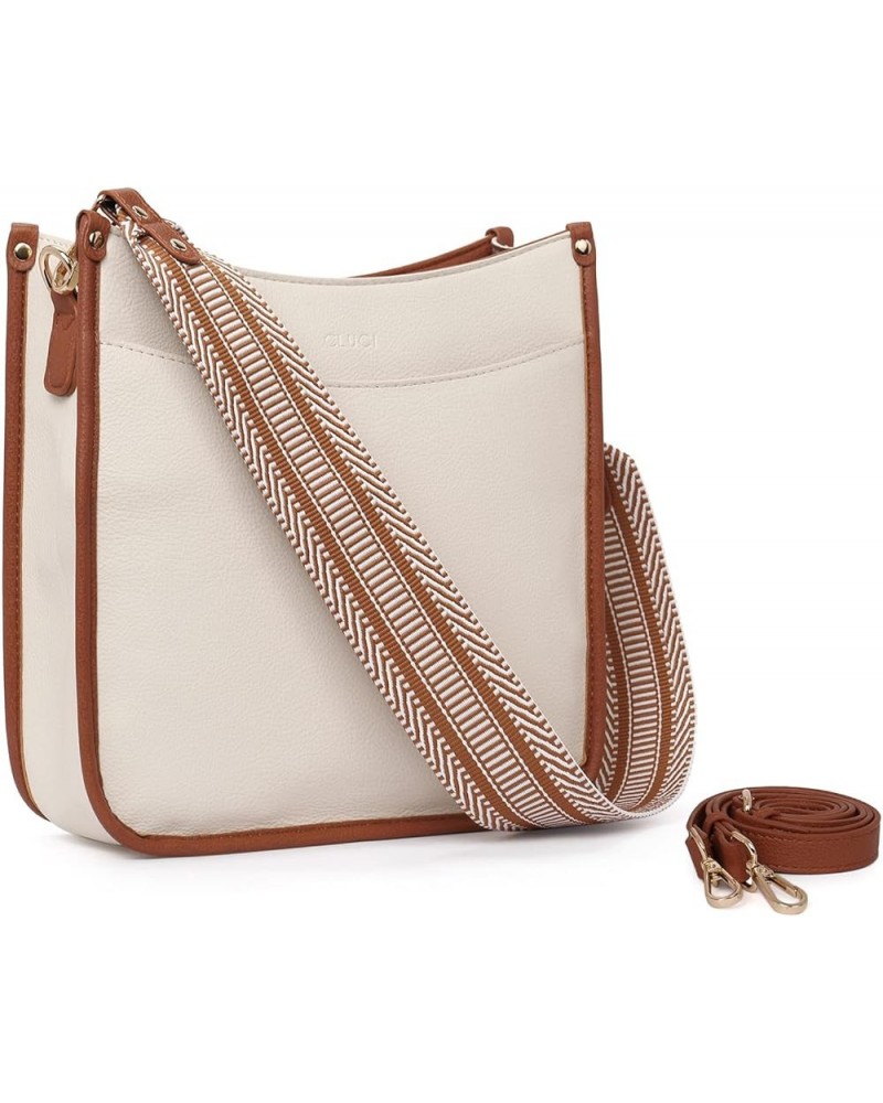 Crossbody Bags For Women Trendy Vegan Leather Purses For Women Shoulder Bag with Two Strap B4-beige With Brown $15.89 Shoulde...