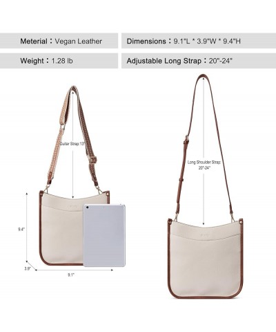 Crossbody Bags For Women Trendy Vegan Leather Purses For Women Shoulder Bag with Two Strap B4-beige With Brown $15.89 Shoulde...