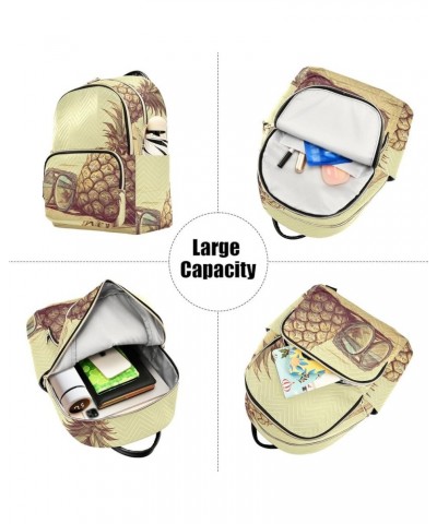 Small Fashion Backpack for Women Pineapple with Glasses Print Ladies Travel Daypack Aesthetic Shoulder Bag 10.2×5.1×12.5 IN $...