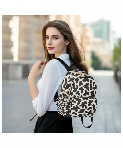 Women Backpack Doodle Black White Cow Print Anti-Theft Travel Backpack with Luggage Belt Lightweight Handbag Lady Purse Roomy...