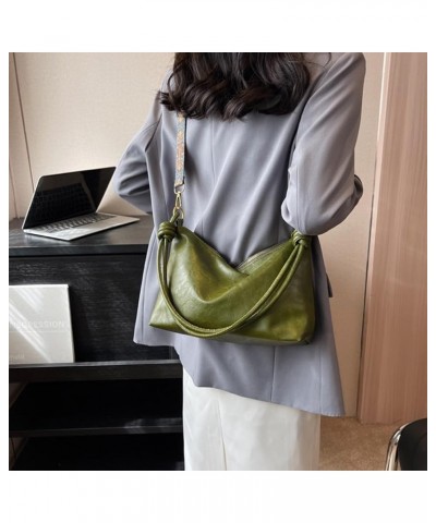 Large Capacity PU Stylish Crossbody Bag Solid Color Minimalist Messenger Bag Women Fashion Shoulder Bag Adjustable Str Green ...