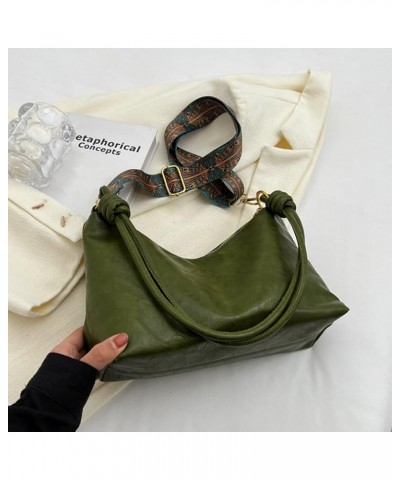 Large Capacity PU Stylish Crossbody Bag Solid Color Minimalist Messenger Bag Women Fashion Shoulder Bag Adjustable Str Green ...