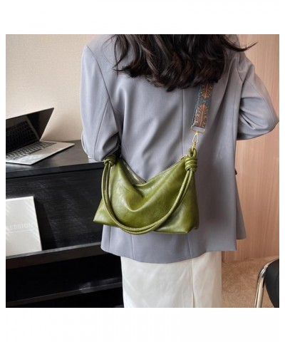 Large Capacity PU Stylish Crossbody Bag Solid Color Minimalist Messenger Bag Women Fashion Shoulder Bag Adjustable Str Green ...