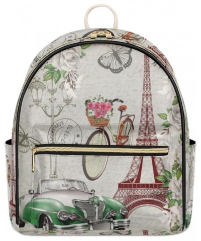 Paris Eiffel Tower Backpack Purse for Women PU Leather Lightweight Ladies Shoulder Fashion Satchel Bags Travel Casual Daypack...