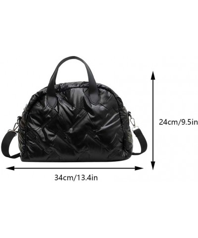 Women Lightweight Handbag Large Capacity Versatile Hobo Bag Versatile Casual Strap Adjustable Winter Shopping Bag Black $9.78...