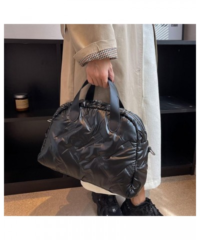 Women Lightweight Handbag Large Capacity Versatile Hobo Bag Versatile Casual Strap Adjustable Winter Shopping Bag Black $9.78...