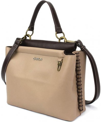 Charming Satchel with Adjustable Strap - Flamingo - Taupe $41.25 Satchels