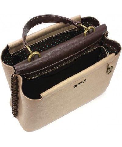 Charming Satchel with Adjustable Strap - Flamingo - Taupe $41.25 Satchels