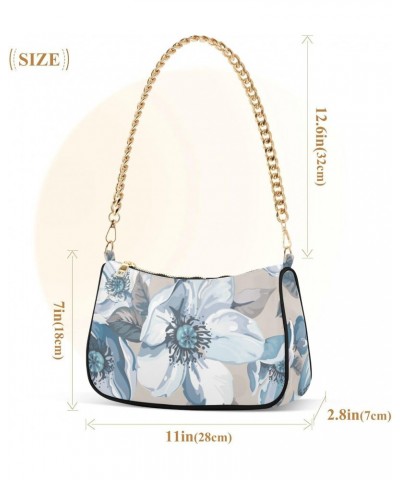 Vintage Blossoming Flowers Handbags for Women Chain Shoulder Bag with Zipper Womens Tote Satchel Bags $17.99 Satchels