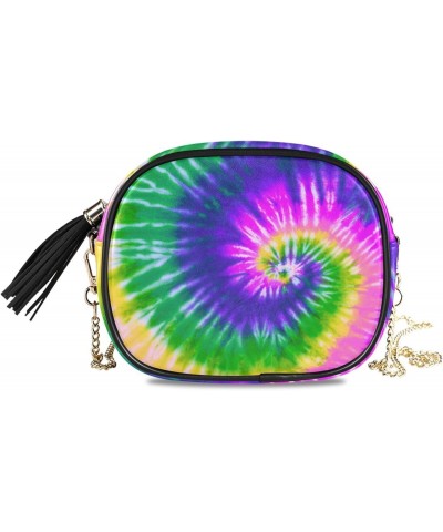 Women's Rainbow Tie Dye Pride Swirl Purple Crossbody Bag Fashion Purses Bag Cross Body Bag Shoulder Handbag with Adjustable C...