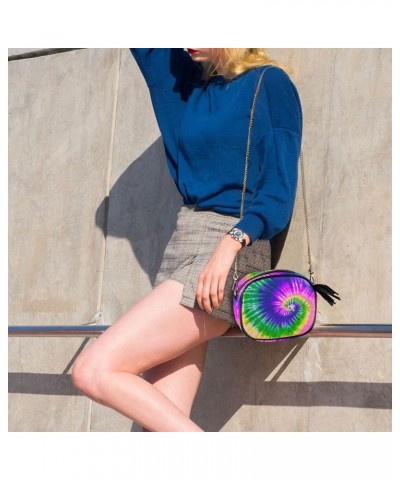 Women's Rainbow Tie Dye Pride Swirl Purple Crossbody Bag Fashion Purses Bag Cross Body Bag Shoulder Handbag with Adjustable C...