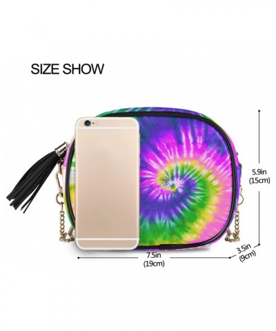 Women's Rainbow Tie Dye Pride Swirl Purple Crossbody Bag Fashion Purses Bag Cross Body Bag Shoulder Handbag with Adjustable C...