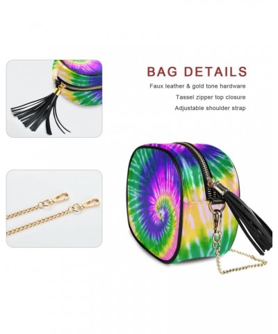 Women's Rainbow Tie Dye Pride Swirl Purple Crossbody Bag Fashion Purses Bag Cross Body Bag Shoulder Handbag with Adjustable C...