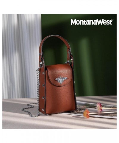 Small Crossbody Cell Phone Purses for Women CellPhone Wallet Bags with Chain Strap A-brown $12.38 Crossbody Bags