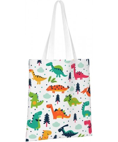 Dinosaurs Single Shoulder Fashion Canvas Tote Shopping Bags Handbags For Men And Women Dinosaurs24 $10.53 Totes