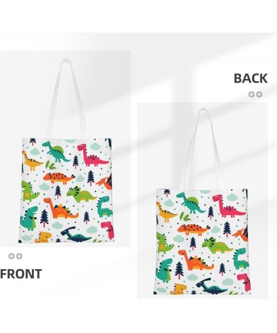 Dinosaurs Single Shoulder Fashion Canvas Tote Shopping Bags Handbags For Men And Women Dinosaurs24 $10.53 Totes