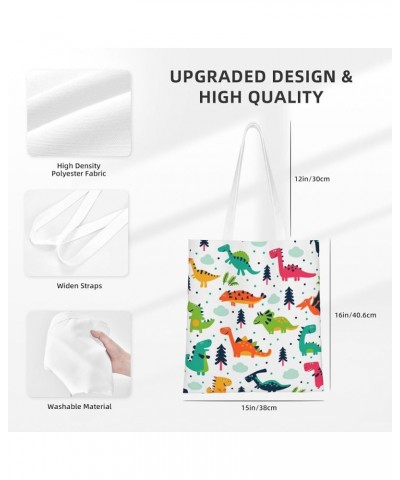 Dinosaurs Single Shoulder Fashion Canvas Tote Shopping Bags Handbags For Men And Women Dinosaurs24 $10.53 Totes