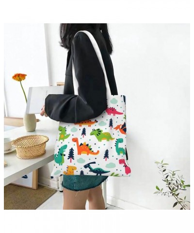 Dinosaurs Single Shoulder Fashion Canvas Tote Shopping Bags Handbags For Men And Women Dinosaurs24 $10.53 Totes