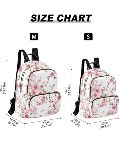 Watercolor Cherry Blooming Flowers Backpack for Women Shoulder Bag Lightweight Mini Backpack Casual Daypack Back Pack for Tra...