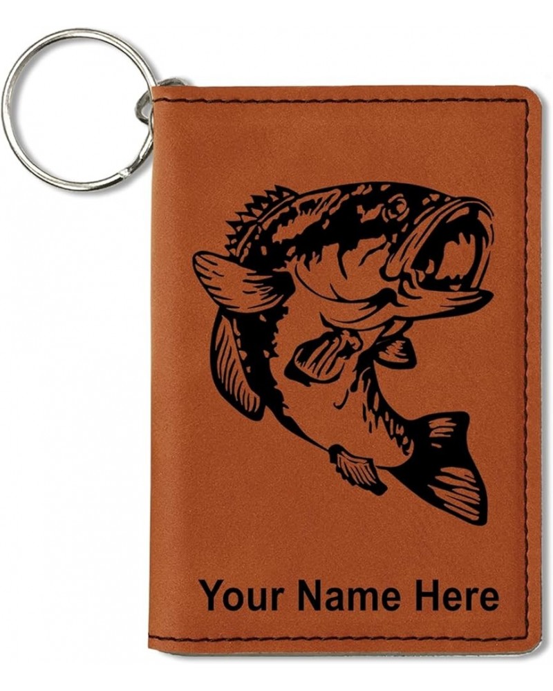 ID Holder Wallet, Bass Fish, Personalized Engraving Included (Light Brown) Dark Brown $14.83 Wallets