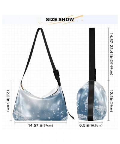 Blurred Frosty Grass Womens Shoulder Bag Hobo Crossbody Leather Casual Tote Bag for Women Large Winter Handbag Shopping Bag $...