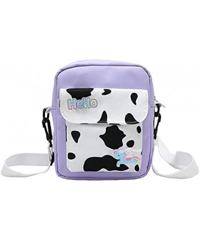 Kawaii Bag Cute Cow Bag Kawaii Cow Canvas Bag Shopping Japanese Forest Bag Purple $10.00 Shoulder Bags