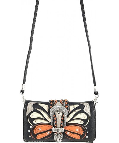 Abstract Butterfly Buckle Black Conceal Carry Handbag Brown Wallet $32.20 Shoulder Bags