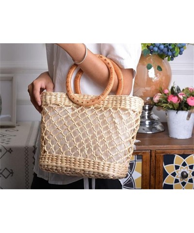 Women Tote Bag Straw Hobo Handbag Fashion Woven Top Handle Bag Shoulder Bag Beach Purse Moon Bag Bucket Bag 2023 Summer C-lar...