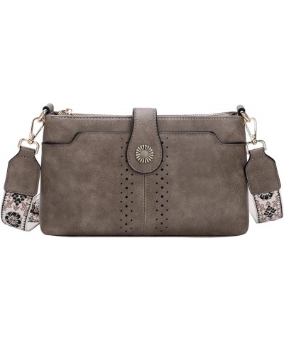 Crossbody Bag Purse for Women, Fashion Soft Vegan Leather Small Shoulder Handbag with Detachable Guitar Strap Ligh Gray $13.3...