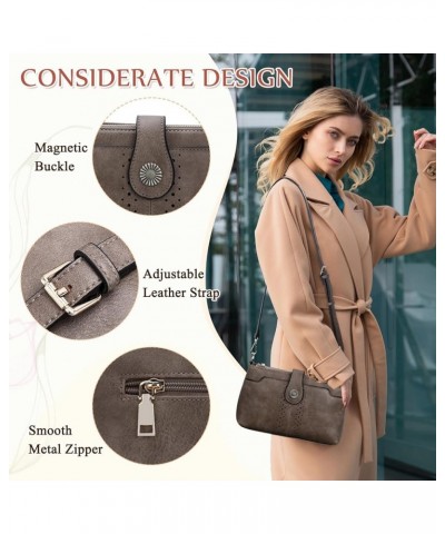 Crossbody Bag Purse for Women, Fashion Soft Vegan Leather Small Shoulder Handbag with Detachable Guitar Strap Ligh Gray $13.3...