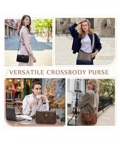 Crossbody Bag Purse for Women, Fashion Soft Vegan Leather Small Shoulder Handbag with Detachable Guitar Strap Ligh Gray $13.3...