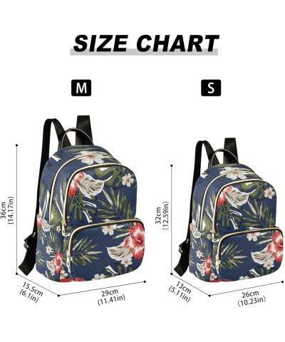 Women Backpack Red Hibiscus White Wild Flower Anti-Theft Travel Backpack with Luggage Belt Lightweight Handbag Lady Purse Roo...