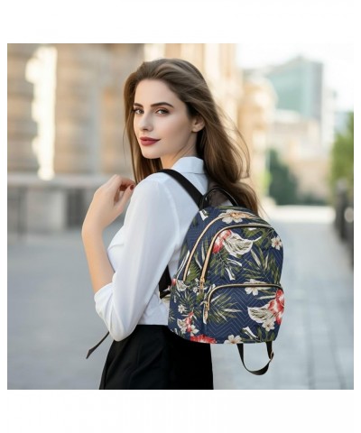 Women Backpack Red Hibiscus White Wild Flower Anti-Theft Travel Backpack with Luggage Belt Lightweight Handbag Lady Purse Roo...